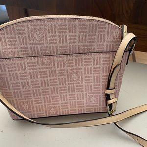 Anne Klein pink and beige purse. Gently used. No stains, tears triple verified.